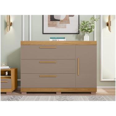 Imagem de Cômoda Multiuso 3 Gavetas Caemmun Éden, Lamina Mel e Cacao