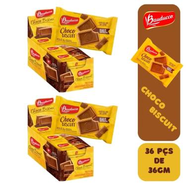 Imagem de Biscoito Choco Biscuit Chocolate Ao Leite Bauducco Display 18x36g - 2 Peças