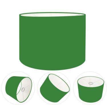 Imagem de Cúpula abajur cilíndrica cp-8022 Ø45x30cm verde folha - Vivare
