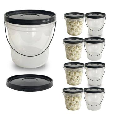 Imagem de Balde Transparente 3,2L Para Biscoitos E Grãos - 8 Pçs