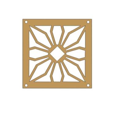 Imagem de Painéis decorativos perfurados em MDF de 3 mm de espessura na cor natural - 20x20 e 30x30 (Kit 6 pçs - 20x20cm,007)