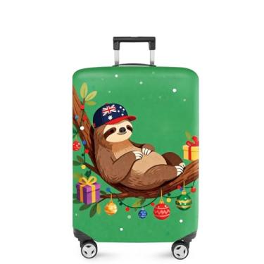 Imagem de FOREVER QUEEN Capa protetora elástica para bagagem de Natal serve para acessórios de viagem de 50 a 86 cm, Preguiça marrom, XL(fits 32-34Inch suitcase), Mármore