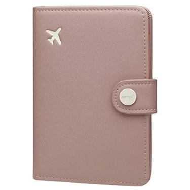 Imagem de Carteira de viagem feminina com suporte de passaporte, capa para passaporte RFID para homens, organizador de documentos de viagem, acessórios essenciais, #33 Rosa empoeirado, Small, Casual