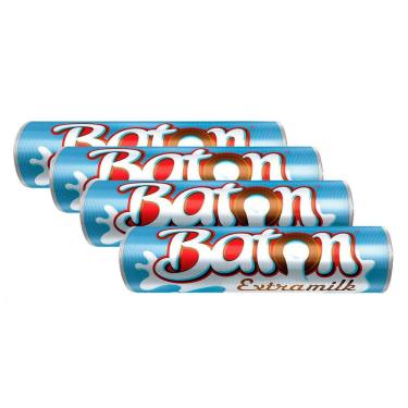 Imagem de Kit 4 Chocolate Garoto Baton Recheado Extramilk 16g