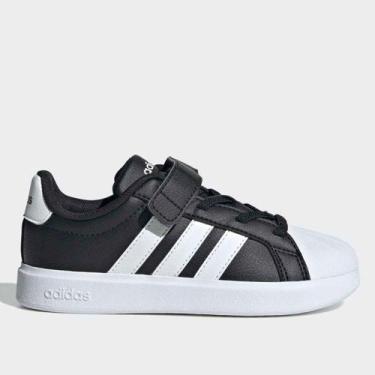 Imagem de Tenis Infantil Adidas Streettalk, Preto, Branco, 29