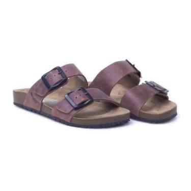 Imagem de Sandália Papete Infantil em Couro Menina Menino Fivela Calce Fácil Con