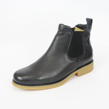 Imagem de 535CLA Botina masculina urbana de couro forrada em espuma preto - CLAC