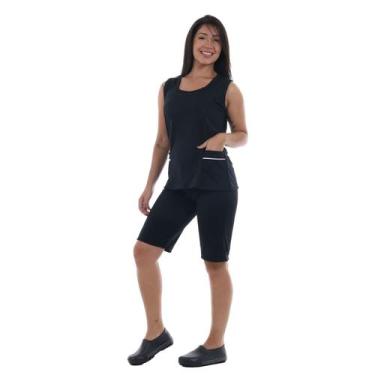 Imagem de Conjunto de Bermuda e Regata em Helanca Maleável Elástico Confortável 