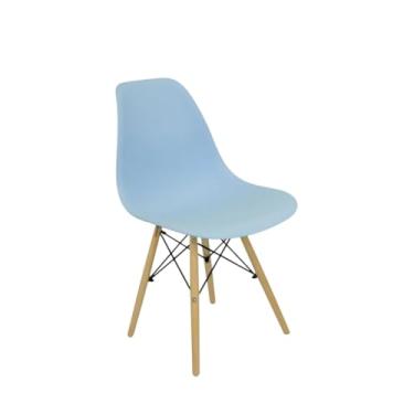 Imagem de Kit 4 Cadeiras Wood Design – Assento para Sala de Jantar Escritório e Área Comercial (AZUL BEBÊ)