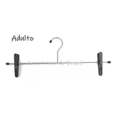 Imagem de 20 Cabides Saia Adulto Cromado Com Clipe Fabrica Tradicional P/ Manceb
