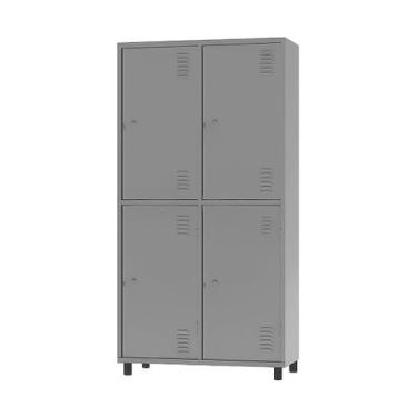 Imagem de Armário Roupeiro de Aço Insalubre 4 Portas Vestiário NR 18_24 Ideal pa