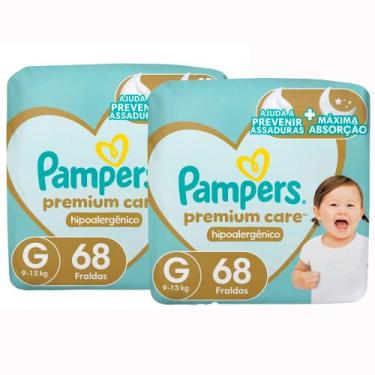 Imagem de Kit 2 Fralda Pampers Premium Care Tamanho G Pacote Hiper 68 Fraldas De