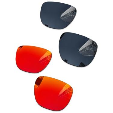 Imagem de Combine8 Lentes de reposição para óculos de sol RayBan Wayfarer RB2140 50 mm, Preto + vermelho fogo, 60 Millimeters