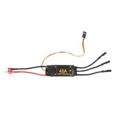 Imagem de Controlador de Velocidade 40A Brushless ESC RC Drone Helicóptero FPV Peças Acessórios Longo Preto 40A Corrente Contínua 55A Capacidade de Saída Proteção de Segurança LED Cartão