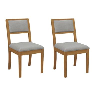Imagem de Kit 2 Cadeiras De Cozinha Alice 2cmm003ca Premium Madeira Maciça 2 Un Carvalho-linho Cinza - Kappesberg