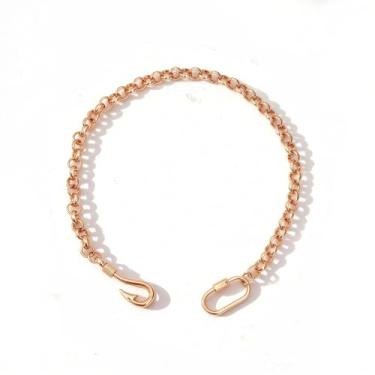 Imagem de Gargantilha feminina de corrente grossa de ouro, colar com fecho de gancho, corrente de metal moderna para festas, rua e uso diário