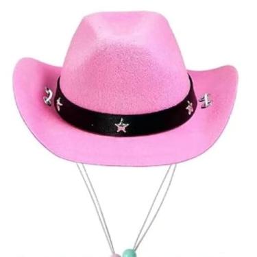 Imagem de Chapéu de cowboy ocidental para cães e gatos pequenos, mini chapéu de fantasia de animal de estimação para adereços de fotos, festas de Natal e diversão de vestir (rosa)