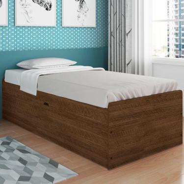 Imagem de Cama Solteiro Baú Cinthya Malbec Com Colchão