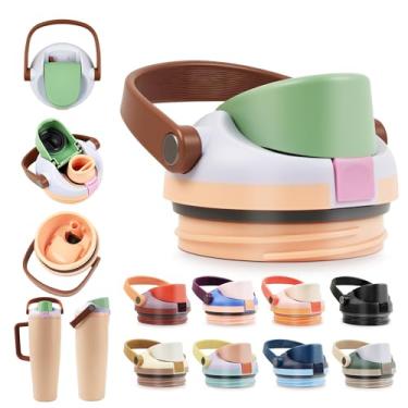 Imagem de BydGxy Tampa de substituição para garrafa de água Owala FreeSip Sway de 1,2 l - livre de BPA, vedação segura, trava à prova de vazamento, alça de transporte isolada - Compatível com garrafas e canudos