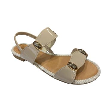 Imagem de Sandália Fem Mississipi Rasteira Calce Fácil Creme MF292