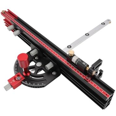 Imagem de Poiyham Medidor de esquadria de serra de mesa, medidor de esquadria de precisão com limitador ajustável fino, batentes de ângulo/cerca extensível, adequado para ranhura padrão de 0,9 cm x 9,5 cm