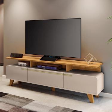 Imagem de Rack Bancada Essenza Para Tv Até 70 Polegadas Off White/cinamomo