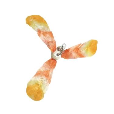 Imagem de Luzhengyang Recargas de varinha Feather Cat Teaser – Cabeças inspiradas em pássaros naturais, acessórios de brinquedo de gato para brincadeiras interativas (pacote com 5) (moinho de vento laranja