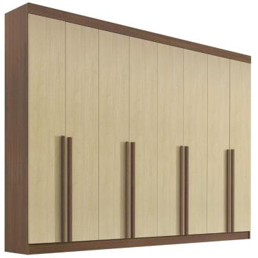 Imagem de Guarda Roupa Daymont Castanho Linho 8 Portas 8 Gavetas D?doro