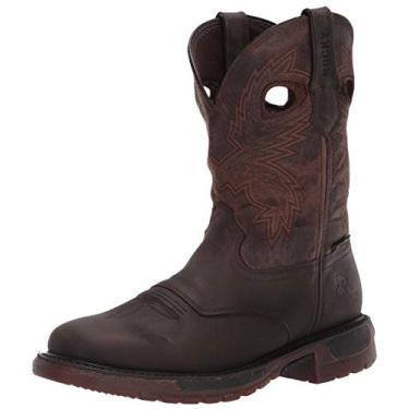 Imagem de ROCKY Tênis masculino original Ride Flex 28 cm impermeável para segurança no trabalho casual - marrom, Marrom escuro Crazy Horse, 8.5 Wide