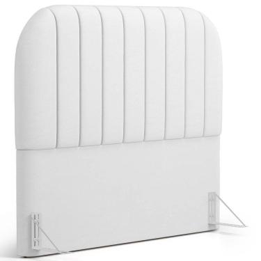 Imagem de Cabeceira Cama Box Casal Estofada Orgânica 140cm Alice W01 Facto Branco - Lyam Decor