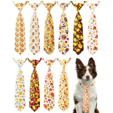 Imagem de PET SHOW Pacote com 10 gravatas para cães grandes de ação de graças para cães de raças grandes, GG, acessórios ajustáveis para cuidados de férias, gravatas borboletas, meninas, meninos, animais de