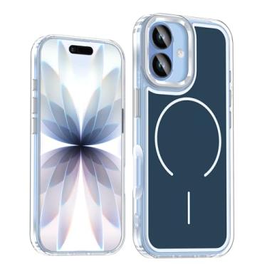 Imagem de COTDINFOR Capa magnética para iPhone 16, compatível com controle de câmera MagSafe, TPU transparente, antiamarelamento, traseira fosca, lisa, antiimpressões digitais, à prova de choque, para iPhone 16