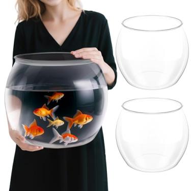 Imagem de Geelin Tanque de peixes de plástico grande tigela à prova de estilhaçamento com clareza cristalina para terrário, vaso de flores, peça central de presente para amantes de peixes ()