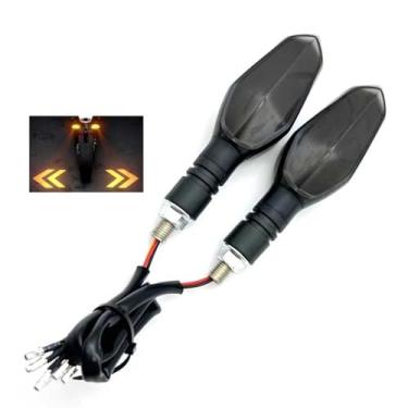 Imagem de CyperFair 2 peças de luz de projeção de seta de motocicleta, LED super brilhante losango, modo de luz múltipla com seta de projeção HD, pisca-pisca colorida deslumbrante RGB à prova d'água, indicador