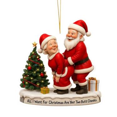 Imagem de Enfeites De Natal Pai Natal | Decoração De Em Acrílico 2D - Pendentes Decorativos Natalícios | Para Sala Quarto Escritório Parede Lareira Peitoril Porta Da Frente Jardim