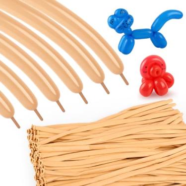Imagem de Blush 260 Balloons, 100Pcs Long Balloons for Building Balloon Arches, Skinny Latex Balloon for Animal Garland Modeling & Kid's Birthday Party Decorations