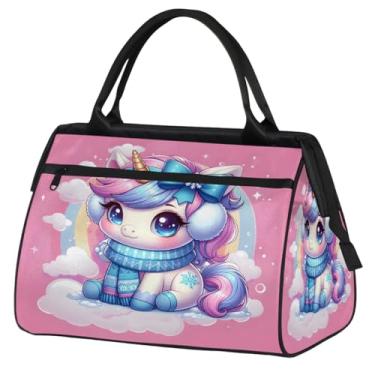 Imagem de Bolsa pequena para o fim de semana para mulheres, homens, unicórnio, girassol, flor, dobrável, bolsa esportiva leve para academia, Cor: 10, 15.2*8.3*11.6 inch, Moderno