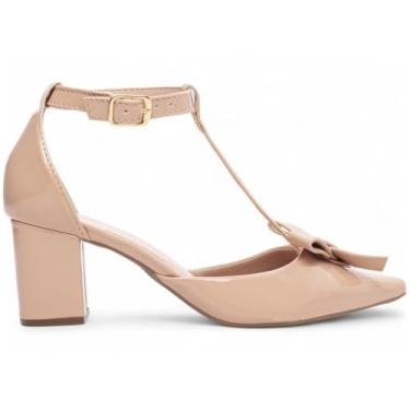 Imagem de SAPATO SCARPIN FEMININO TORRICELLA ROSÊ LAÇO ROSÊ FIVELA DE AJUSTE NA COR DOURADO, NÚMERO 38