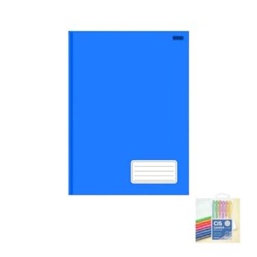 Imagem de Kit Caderno Brochurão KBOM 1 Matéria 96 Folhas + Caneta Esferográfica Sortidas + Marca Texto Pastel