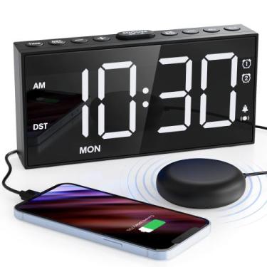 Imagem de Despertador Mesqool Loud para dormir pesado com alarme vibratório
