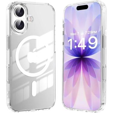 Imagem de Capa transparente compatível com iPhone 17, [compatível com Magsafe] [antiamarelamento] [proteção de nível militar] à prova de choque fina para iPhone 17 de 6,3 polegadas, transparente