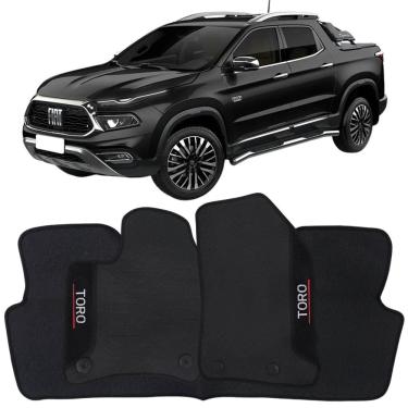 Imagem de Tapete Borracha Toro 2016 à 2025 Preto Pvc Logo Bordado Jogo 3 Peças Personalizado Automotivo Wave