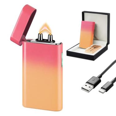 Imagem de SKRFIRE Isqueiro de arco de plasma de alta potência – Isqueiro elétrico à prova de vento recarregável por USB com lanterna multimodo, exibição de bateria digital, perfeito para acampamento, churrasco