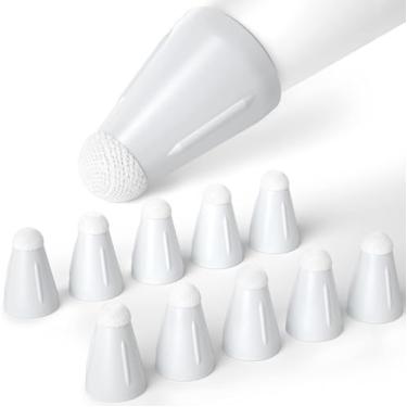 Imagem de Capa de ponta de fibra branca para Apple Pencil 1ª 2ª geração de pontas de substituição Capa de silicone antiderrapante silenciosa para IPencil 1/2