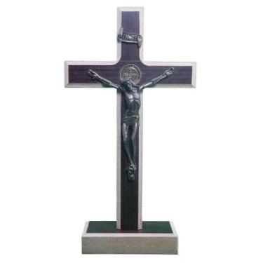 Imagem de Cruz de Madeira Medalha São Bento 12x7cm - SJO Artigos Religiosos, Tab