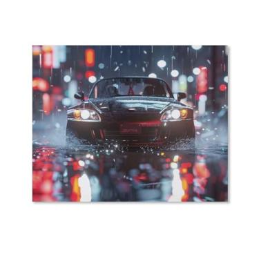Imagem de HouLaiZhe Rainy Night S2000 Jdm pôsteres de carro tela estética decoração de quarto pintura de parede impressões de sala de galeria decoração de parede para quarto sala de estar escritório 16 x 20