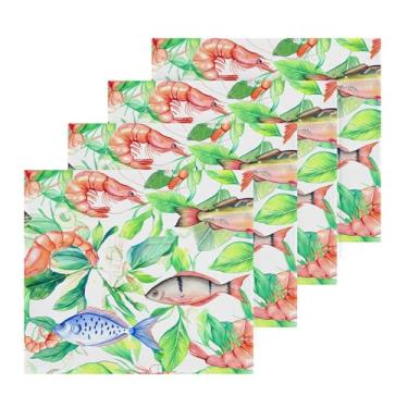 Imagem de Burbuja Pacote com 4 panos de banho para plantas de peixe, algodão premium, máxima suavidade e absorção para toalhas de mão e rosto, 30,5 x 30,5 cm