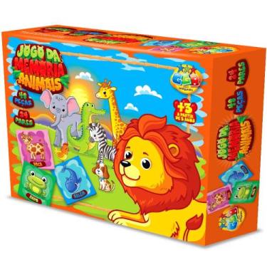 Imagem de Brinquedo Infantil Educativo Jogo da Memoria Animais 48Pcs - GGB Brinq