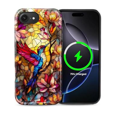 Imagem de ZHEGAILIAN Capa 2 em 1 para iPhone 16e de 6,1 polegadas, compatível com MagSafe à prova de choque antiderrapante com capa de proteção total, design estampado moderno texturizado brilhante para meninas