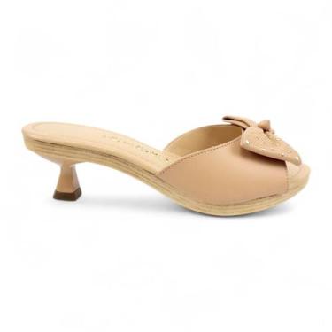 Imagem de Tamanco Tchocco Salto Baixo Taça Com Enfeite De Laço, Antique, 36